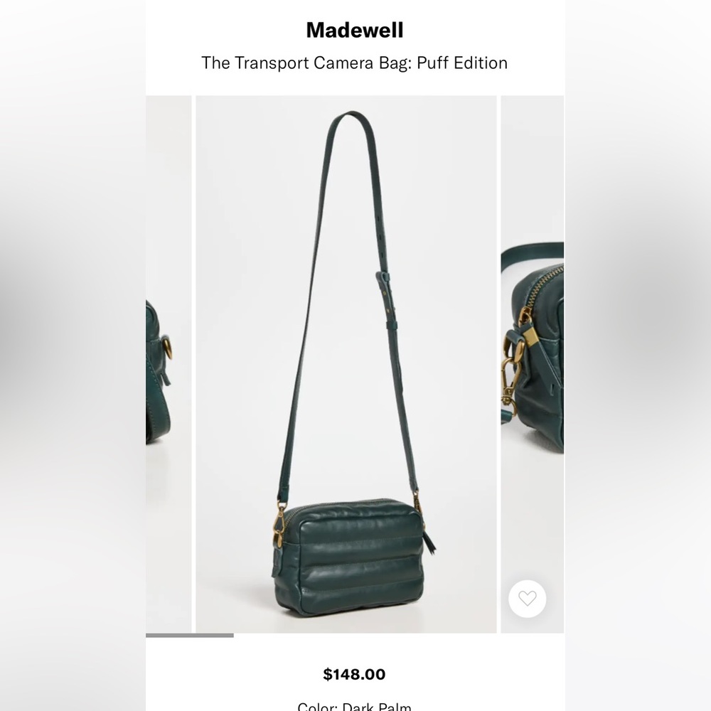 Madewell The Transport Camera Bag: Puff Edition in Green Palm